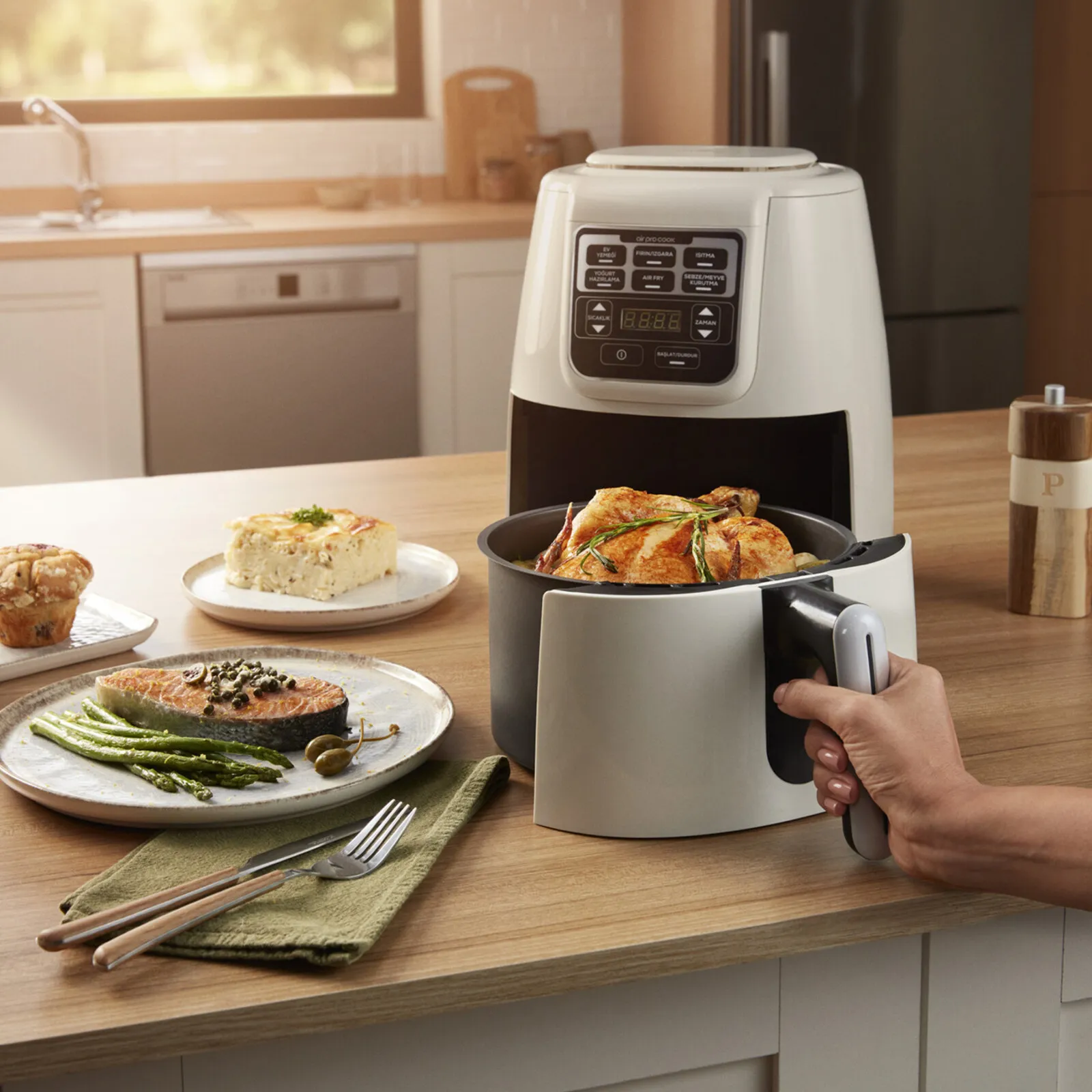 Airfryer Karaca Air Cook XL 2 en 1 Space, gris et noir - Image 6