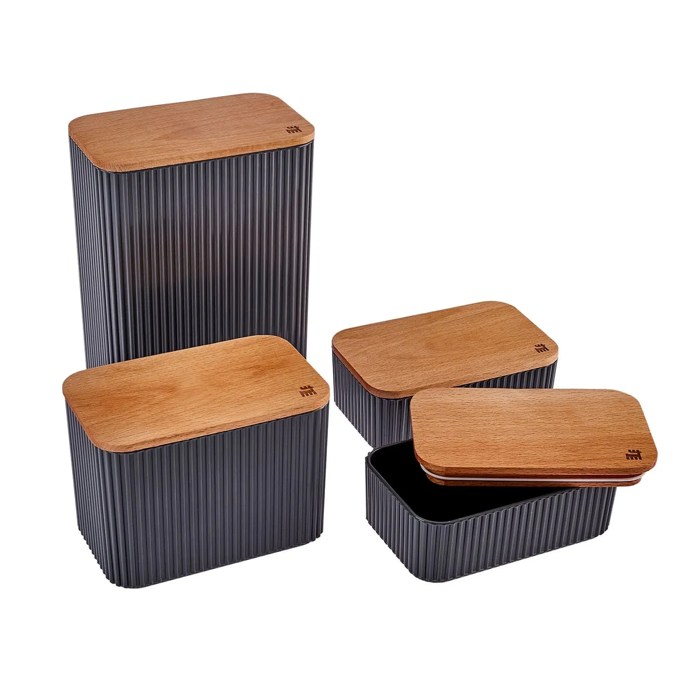 Boîte de rangement Karaca Massimo 4 pièces, anthracite - Image 4