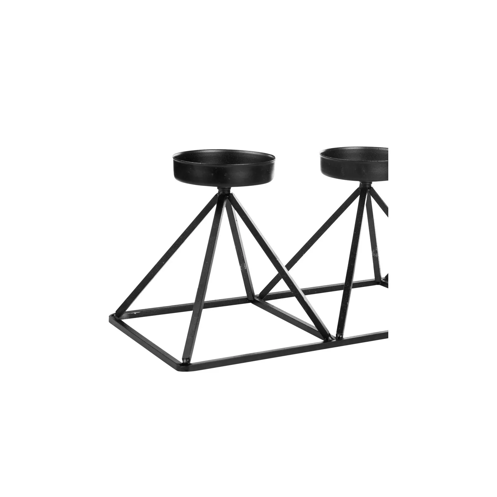 Bougeoir Karaca Home Géométrie 3 pièces , noir, 36x13cm - Image 3