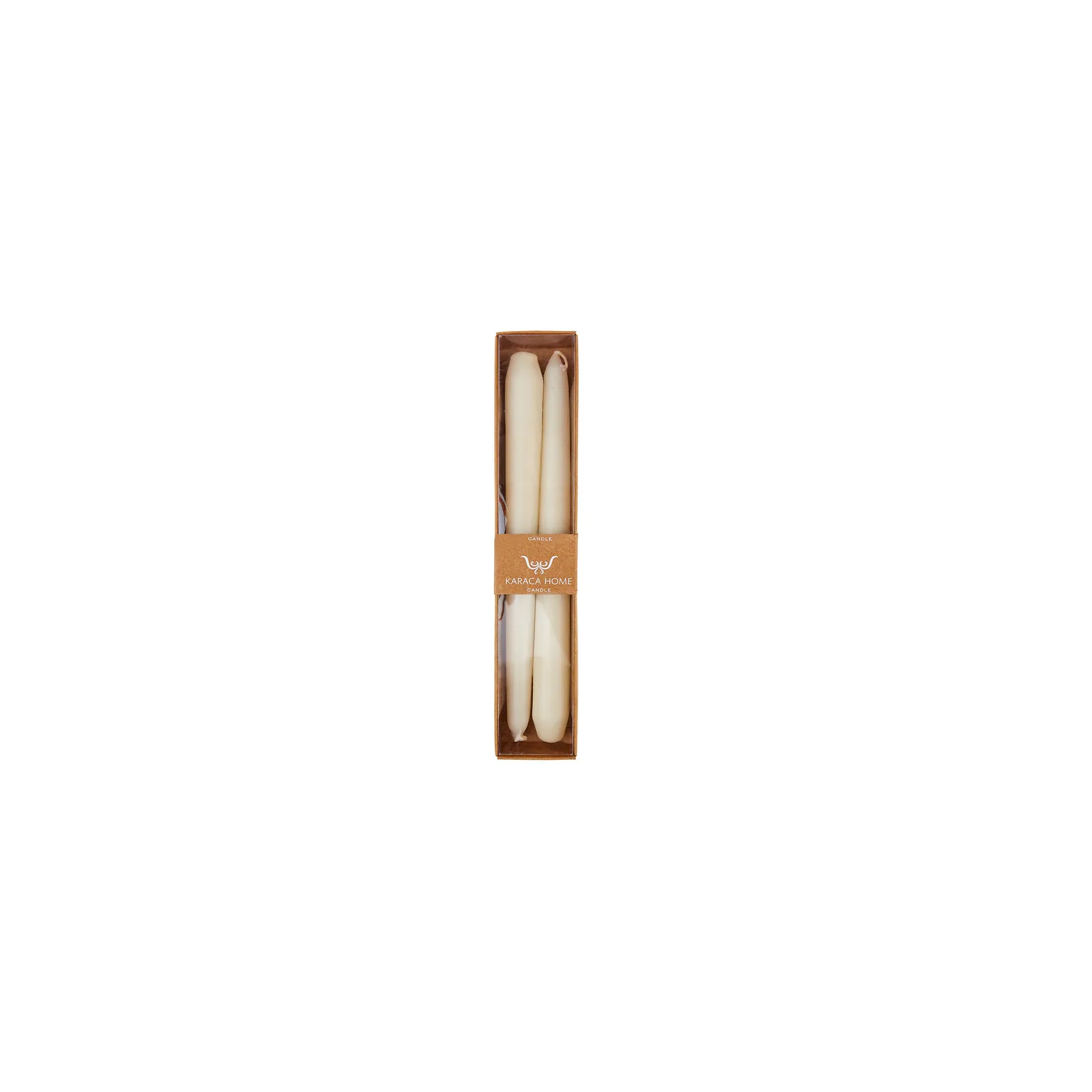 Bougie longue Karaca, 24 cm, 2 pièces, écru
