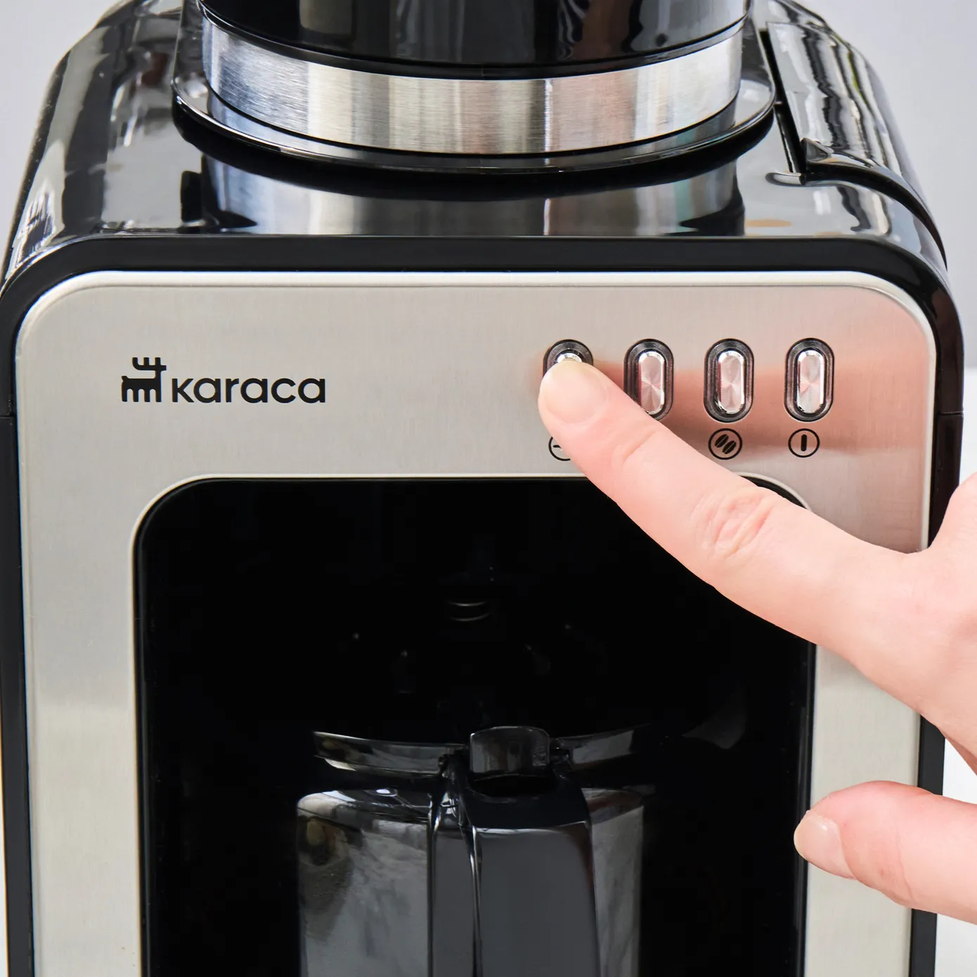 Cafetière à filtre avec broyeur intégré Karaca Grindmaestro, 0,5L, 600W, Inox - Image 4