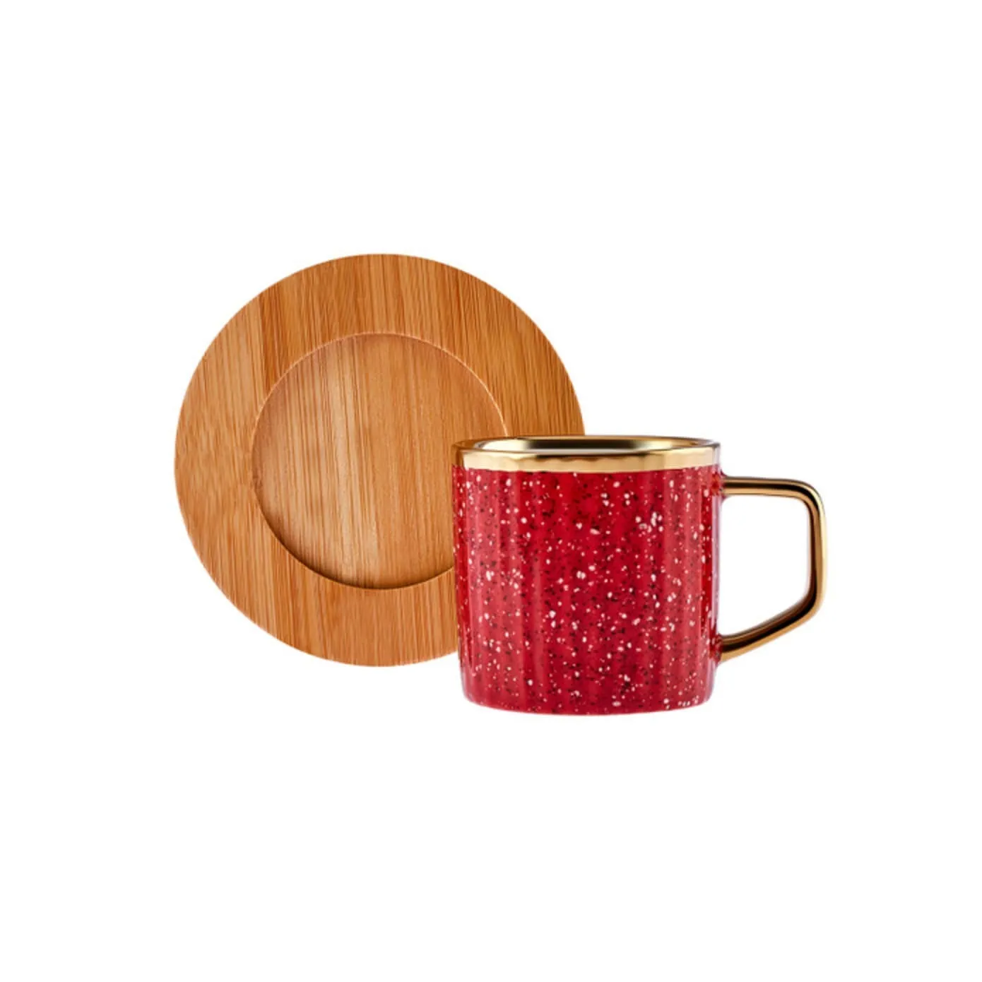Coffret de tasses à café pour 6 personnes avec plateau en bambou Karaca, coloré, 90 ml - Image 12
