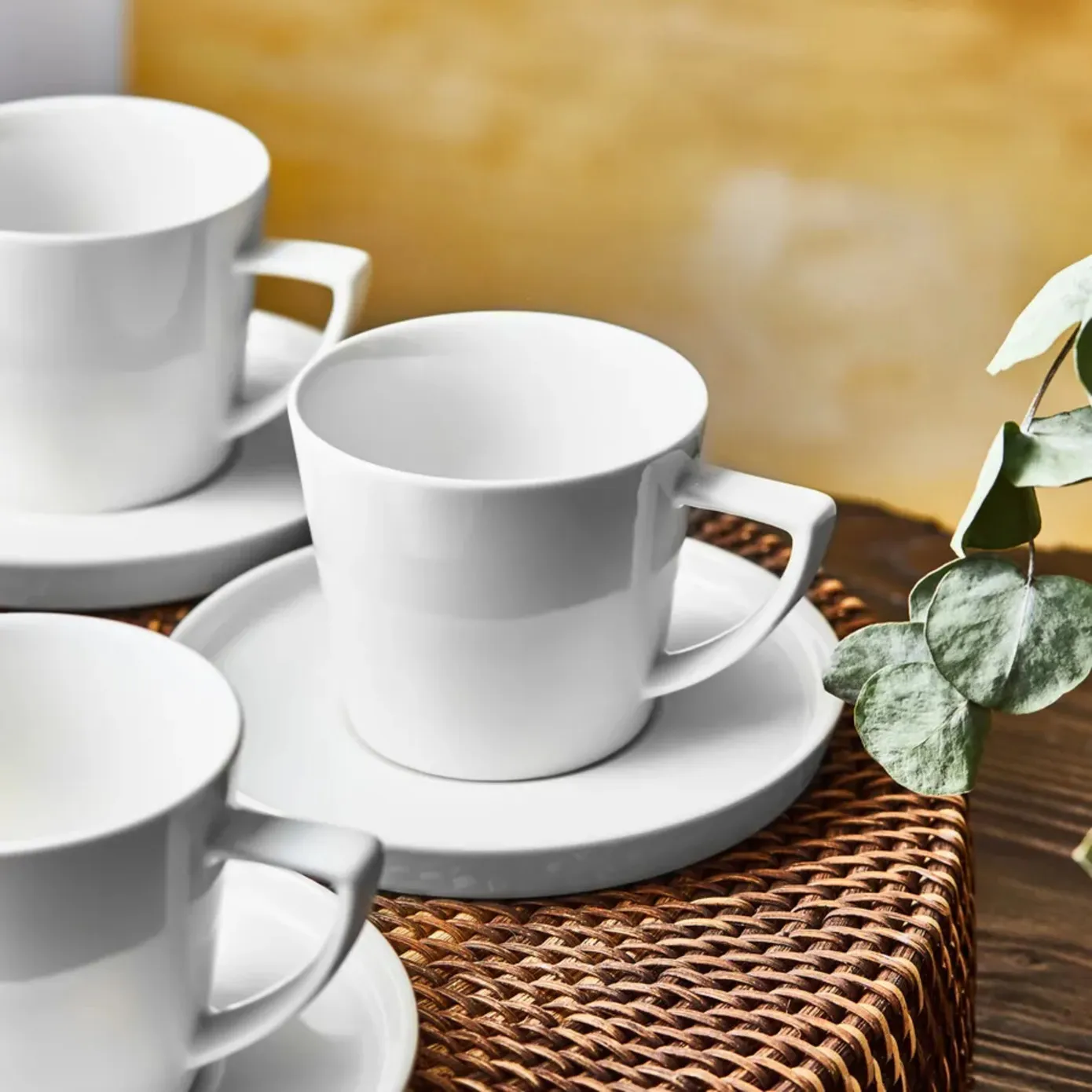 Coffret de tasses à thé et soucoupes Karaca Salvare pour 6 personnes, 12 pièces, New Generation Bone, 260 ml, blanc - Image 2