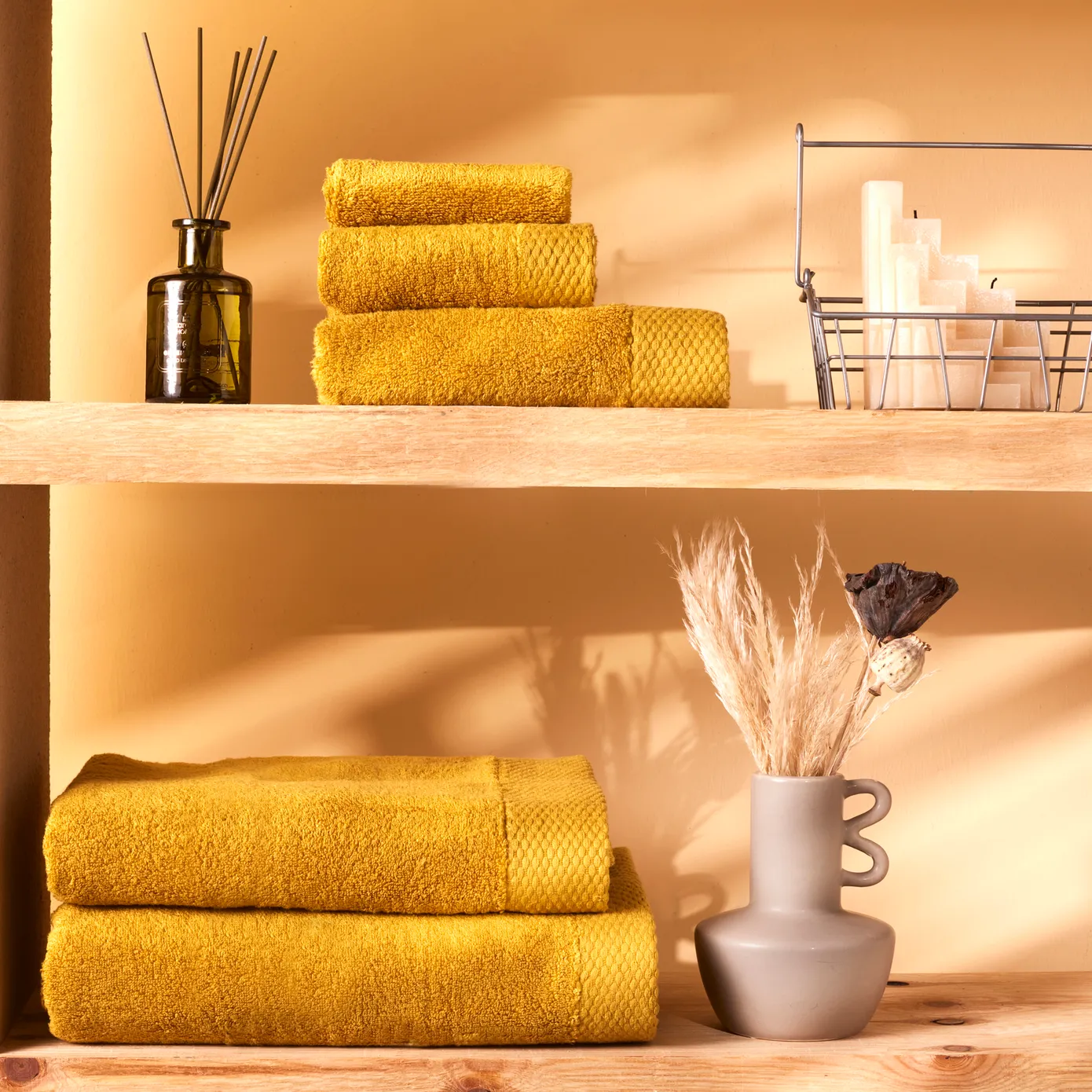 Drap de Bain Karaca Chandler Modal, Moutarde, 70x140 cm - Image 3