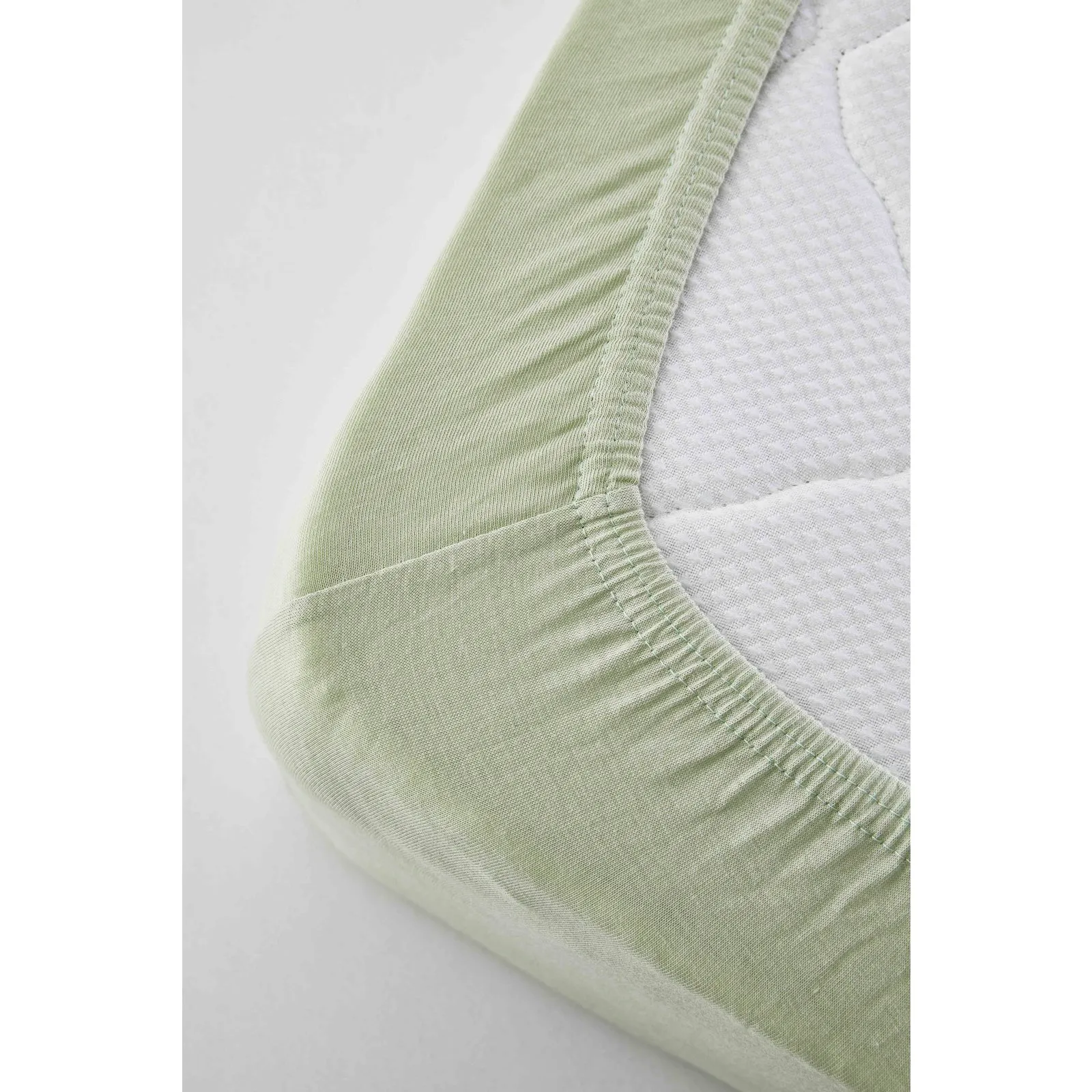 Draps-housses Karaca Home Jersey, vert olive, 100 x 200 cm, certifié Oeko-Tex - Image 3