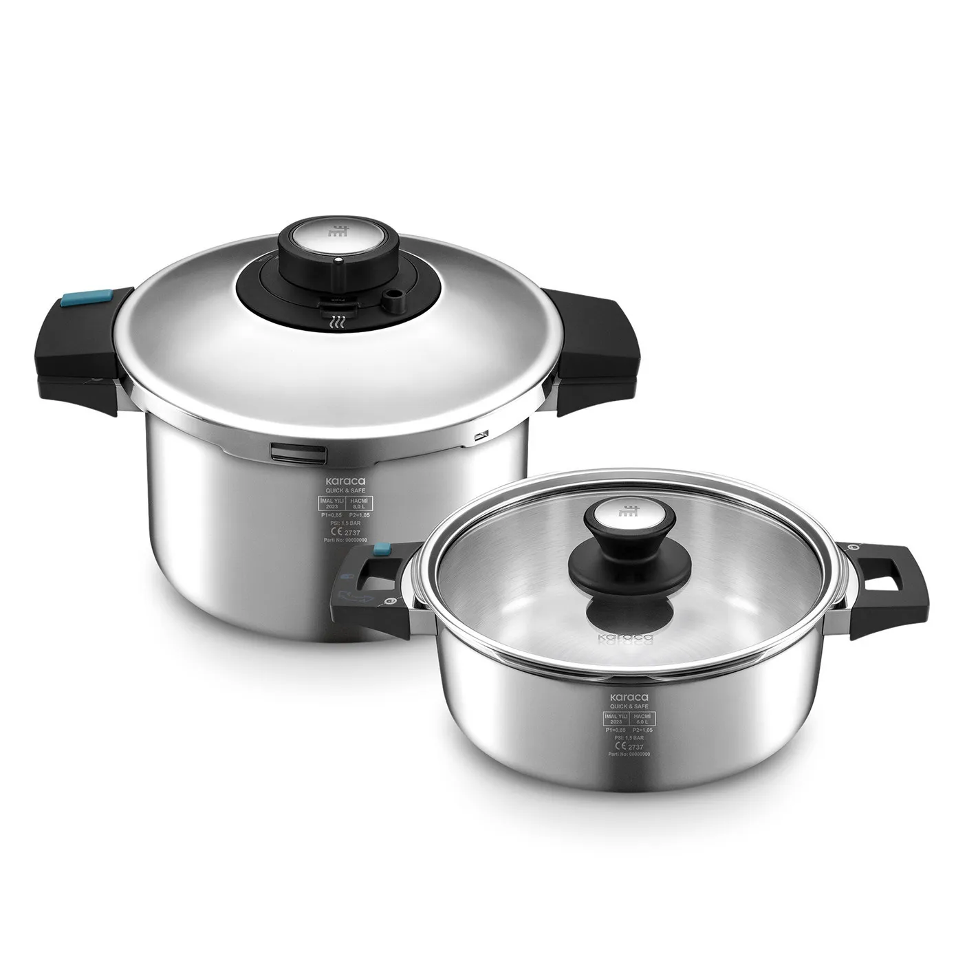 Ensemble d'autocuiseurs à induction Quick and Safe, 6+8 L
