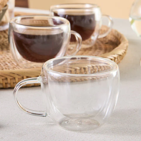 Ensemble de 6 tasses à café turques en verre à double paroi Karaca Olivia, 80 ml, transparent - Image 3