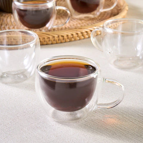 Ensemble de 6 tasses à café turques en verre à double paroi Karaca Olivia, 80 ml, transparent - Image 4