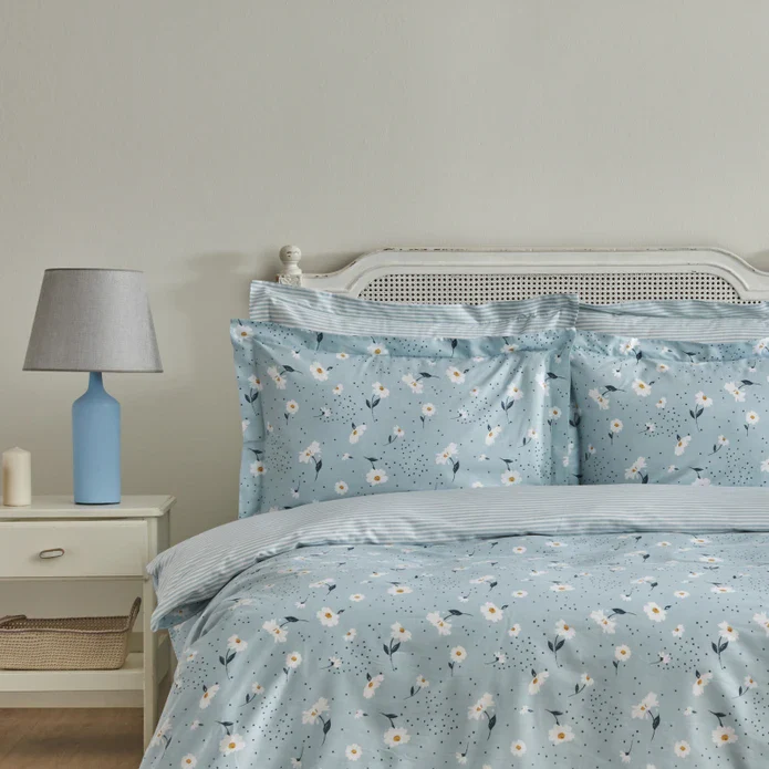 Ensemble de Couette Karaca Home Daisy 100% Coton, Double, Menthe - Image 4