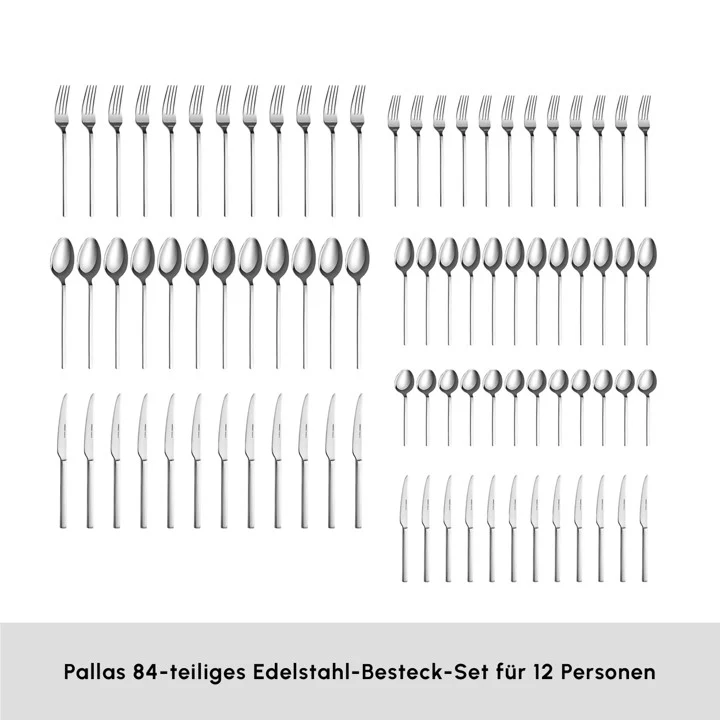 Ensemble de Couverts Karaca Pallas Elegance Pour 12 Personnes, 84 Pièces - Image 2