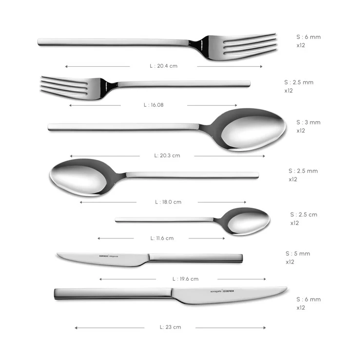 Ensemble de Couverts Karaca Pallas Elegance Pour 12 Personnes, 84 Pièces - Image 3