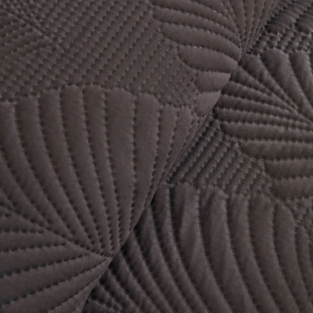 Ensemble de Couvre-lit Leaf Anthracite 230x240 cm + 2 Taies (50x70 cm) - Image 5