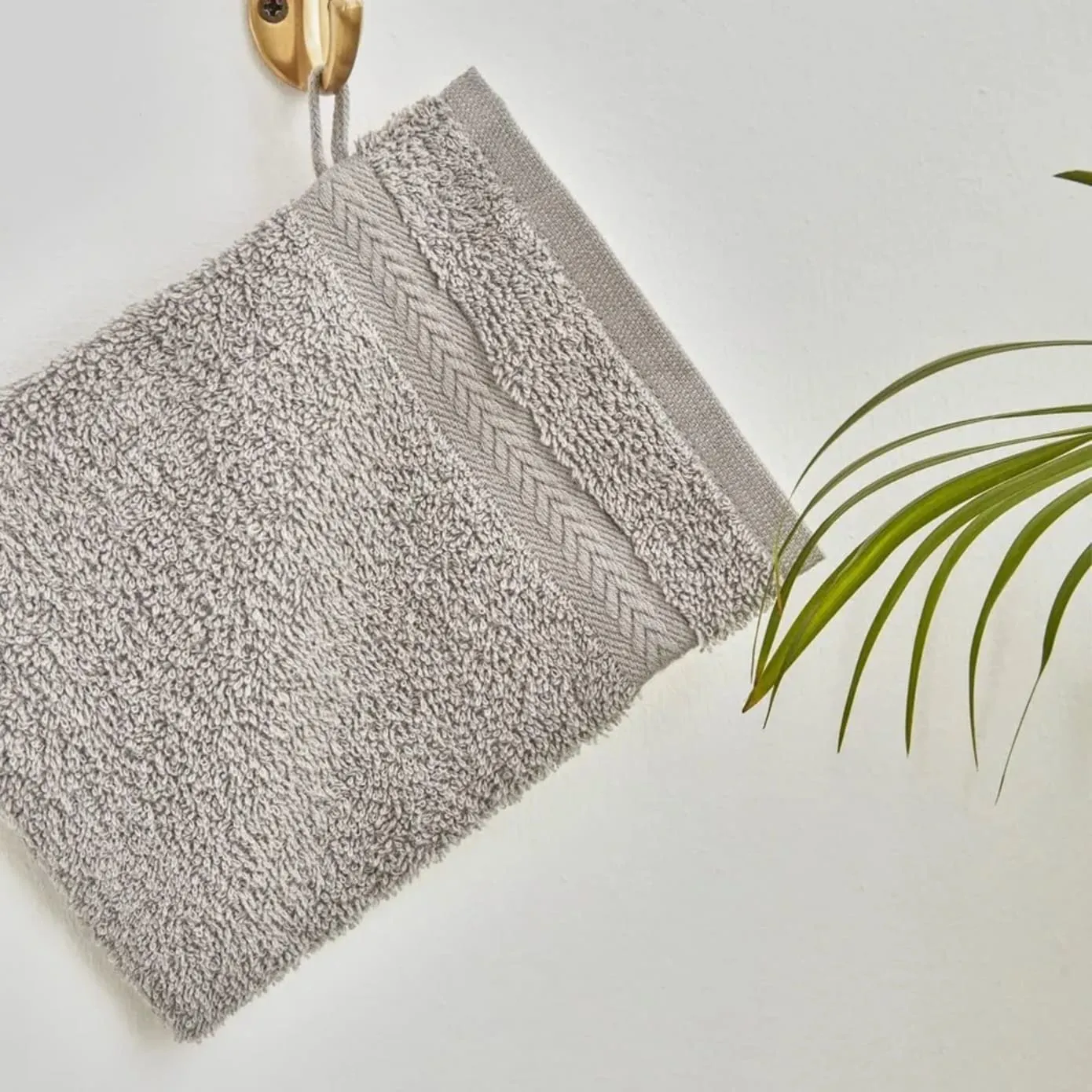 Fibre de bain Karaca Wheat 100% coton, Light Grey, 16X22 cm - Image 2