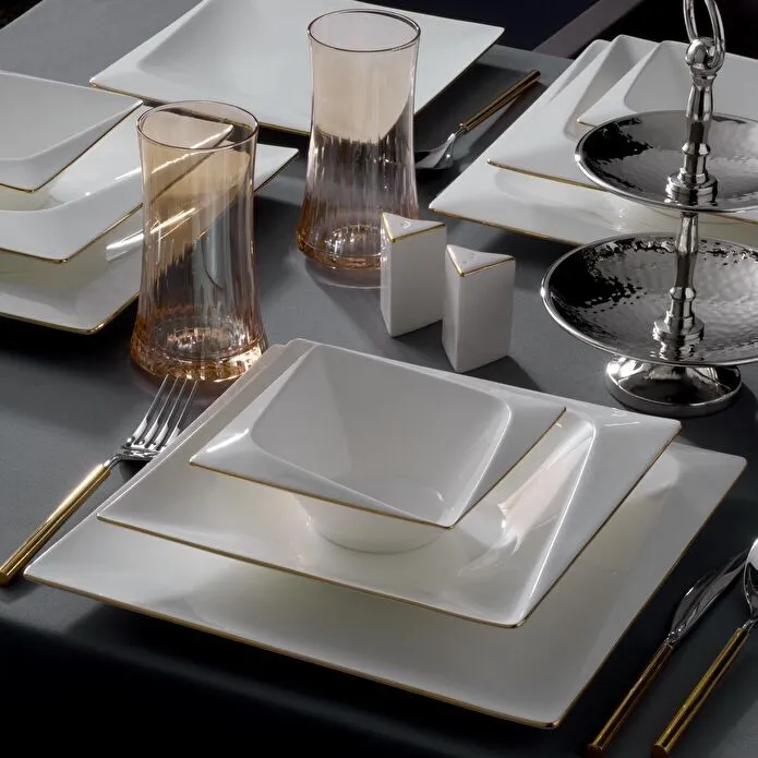 Service de table carré Jumbo Fold Gold 58 pièces pour 12 personnes - Image 3