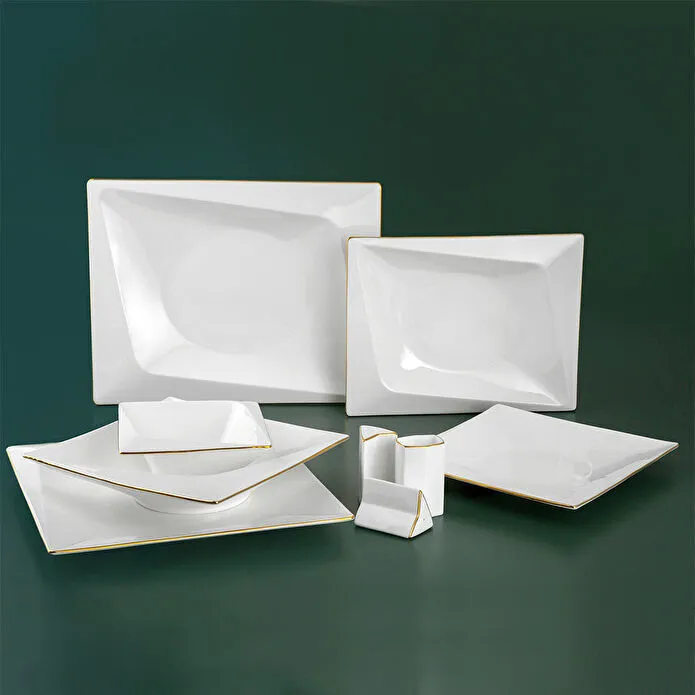 Service de table carré Jumbo Fold Gold 58 pièces pour 12 personnes - Image 5