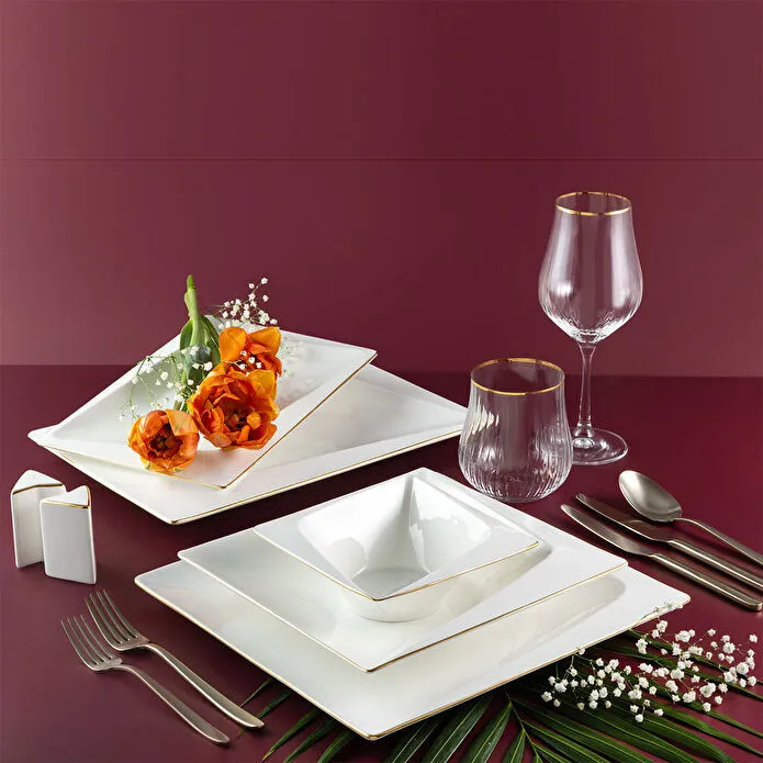 Service de table carré Jumbo Fold Gold 58 pièces pour 12 personnes - Image 9