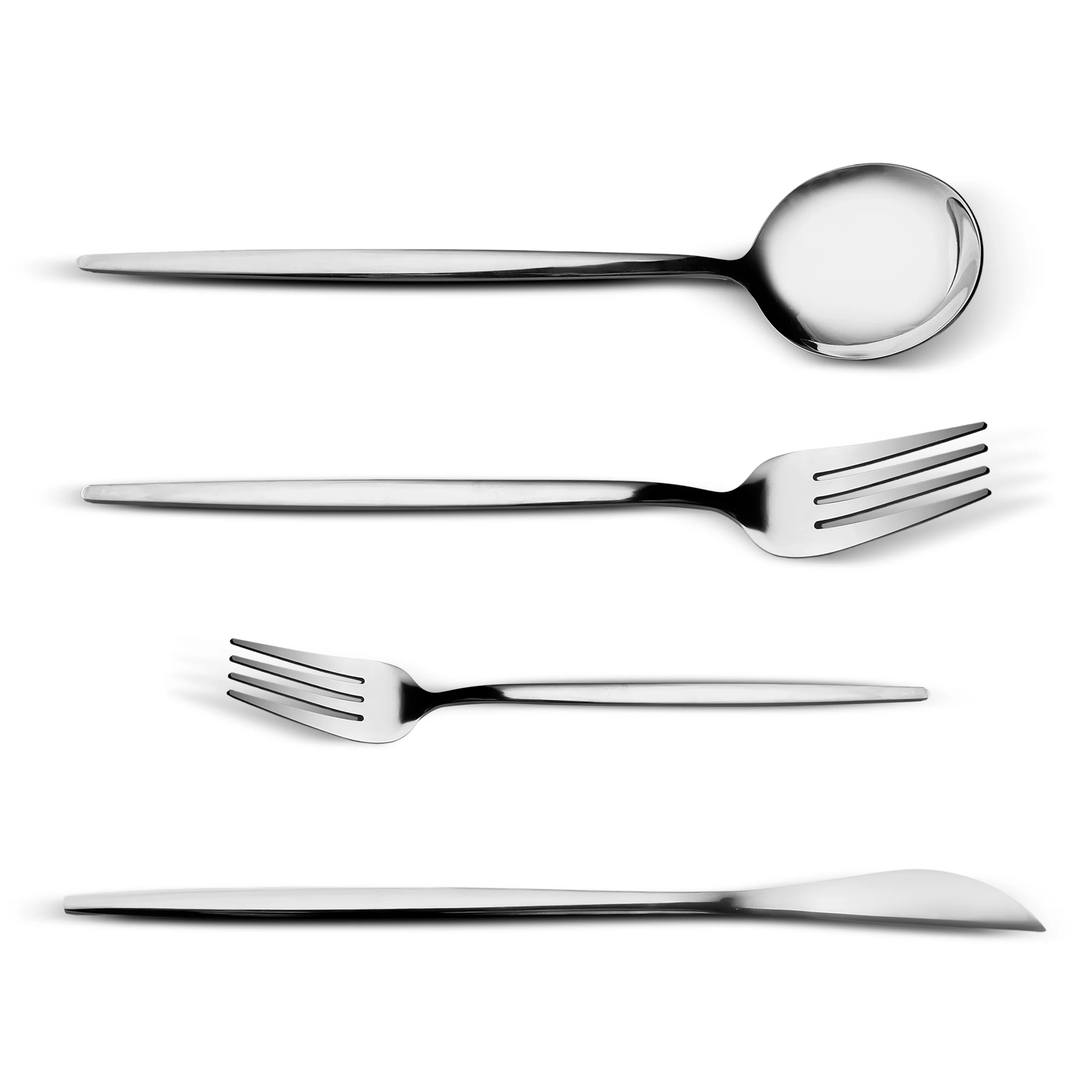 Karaca Bella Service de Couverts en Acier Inoxydable V2 – 24 pièces pour 6 personnes – Argent - Image 3