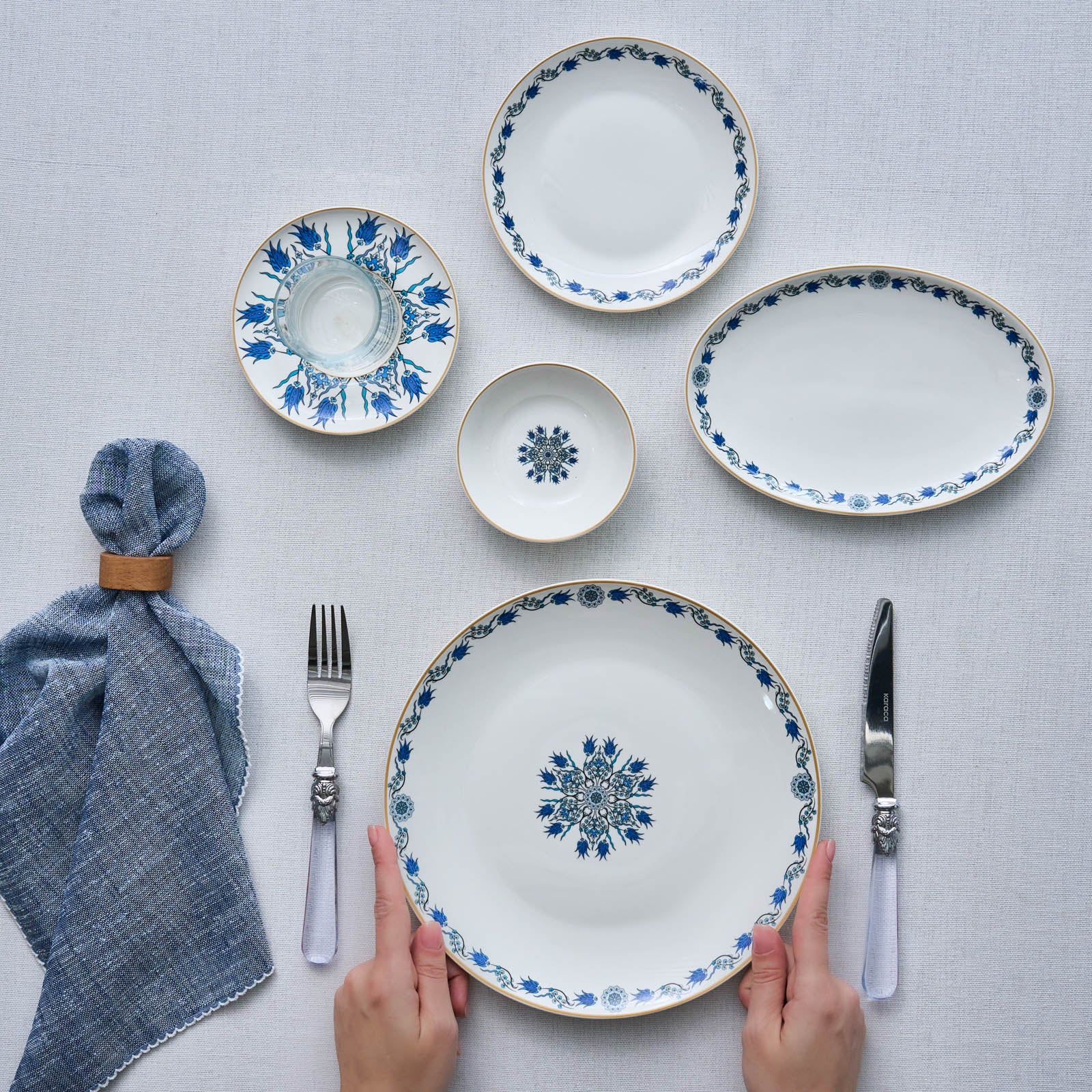 Karaca Bone China İznik Service 26 pièces pour 6 personnes, Multicolore - Image 3
