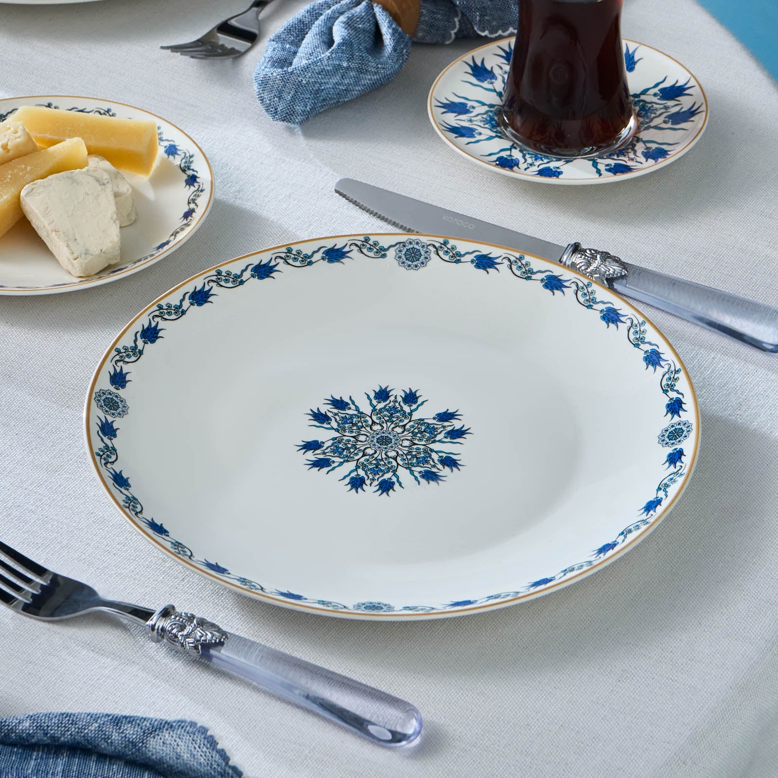 Karaca Bone China İznik Service 26 pièces pour 6 personnes, Multicolore - Image 6