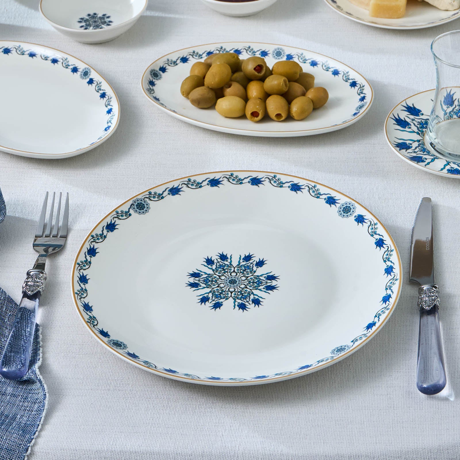 Karaca Bone China İznik Service 26 pièces pour 6 personnes, Multicolore - Image 7