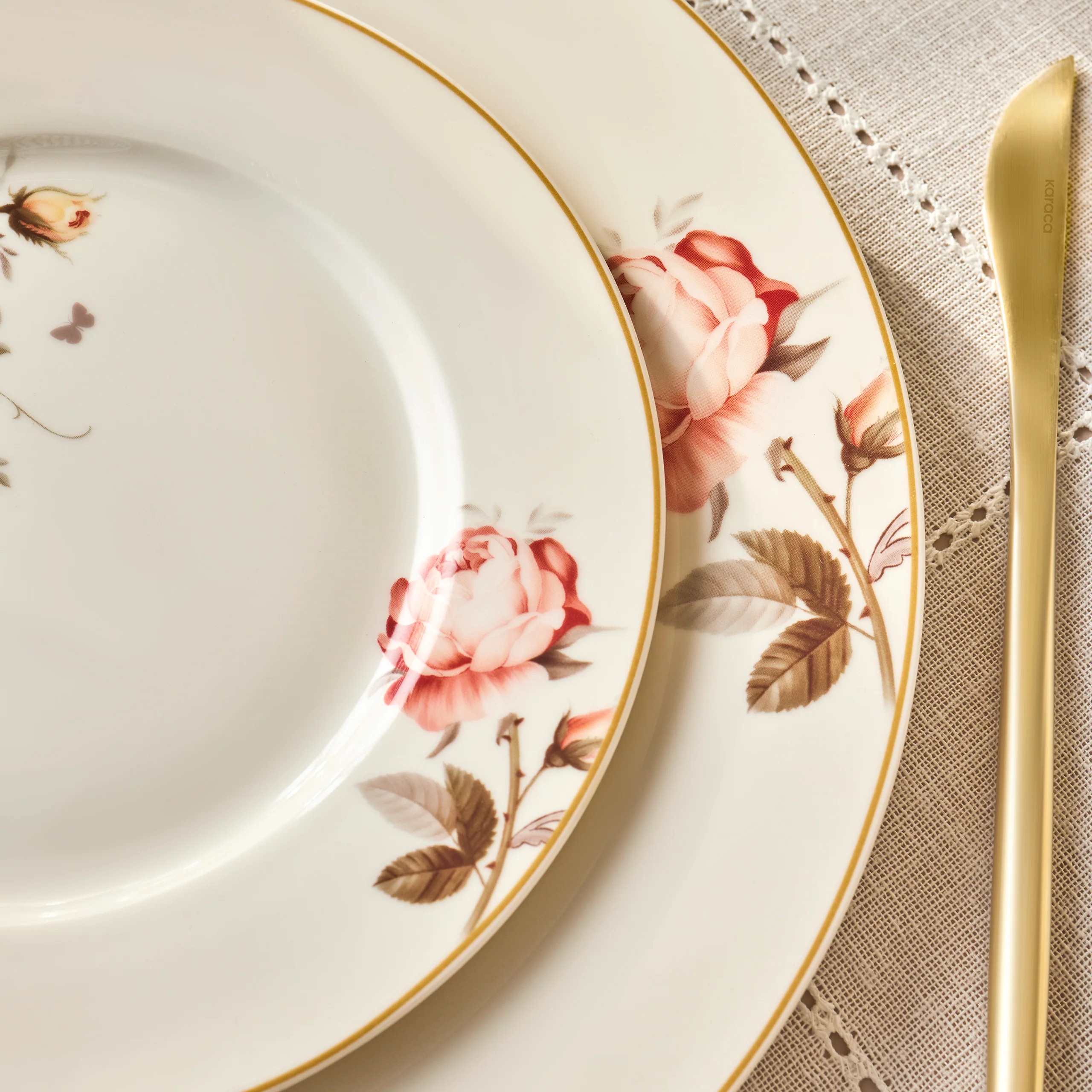 Karaca Bone China Rosie Service de Table 24 Pièces pour 6 Personnes, Multicolore - Image 12