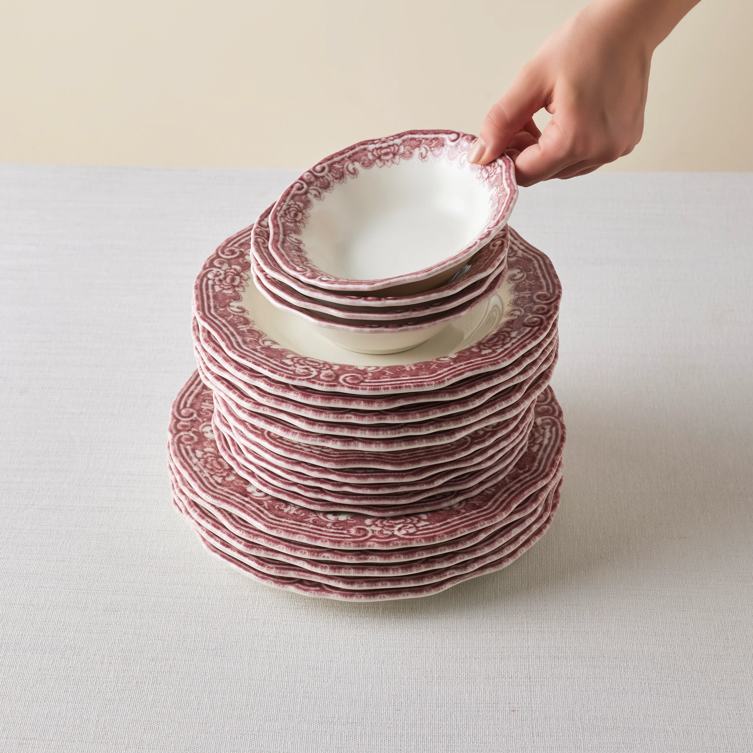Karaca Bone China Rosie Service de Table 24 Pièces pour 6 Personnes, Multicolore - Image 14