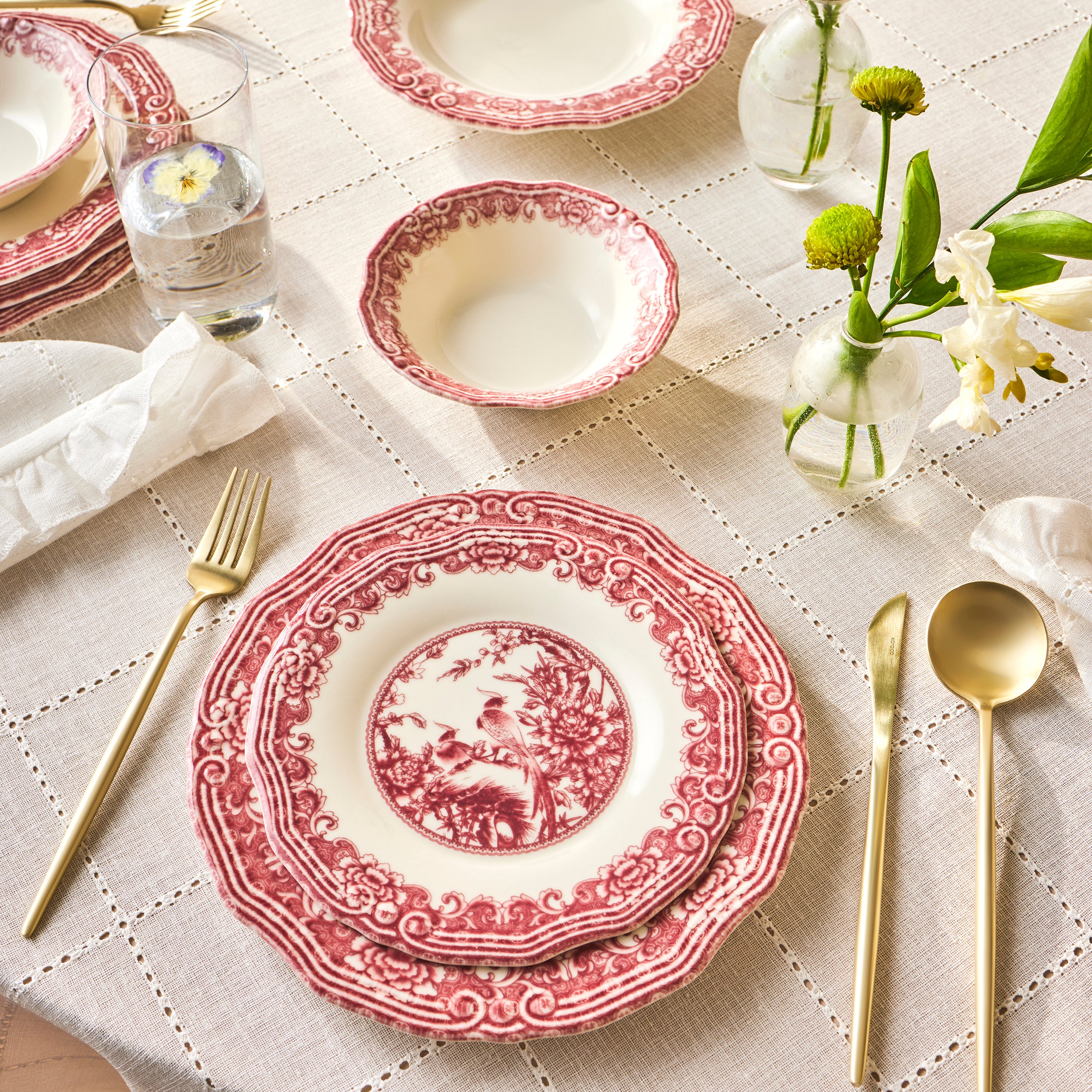 Karaca Bone China Rosie Service de Table 24 Pièces pour 6 Personnes, Multicolore - Image 21