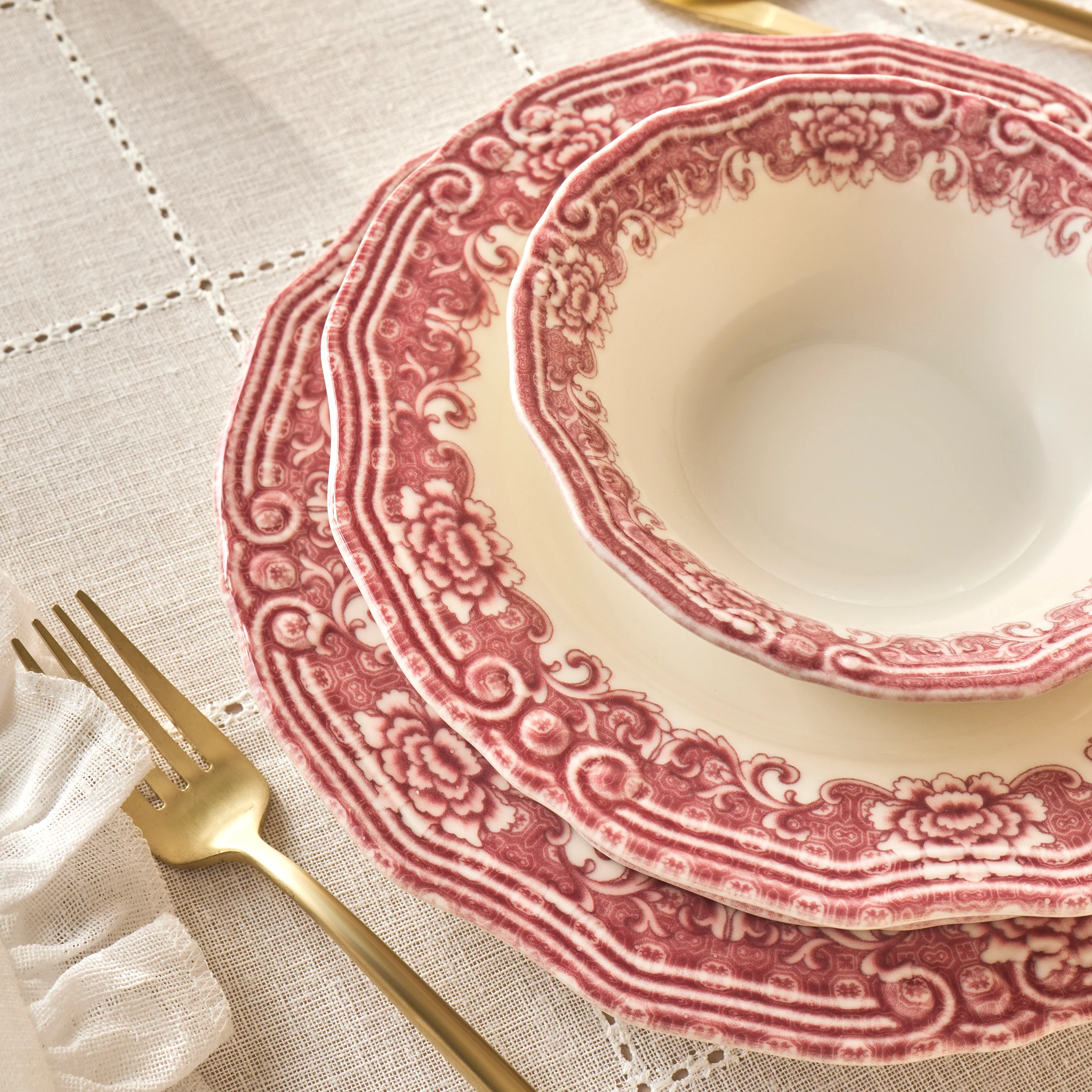 Karaca Bone China Rosie Service de Table 24 Pièces pour 6 Personnes, Multicolore - Image 23