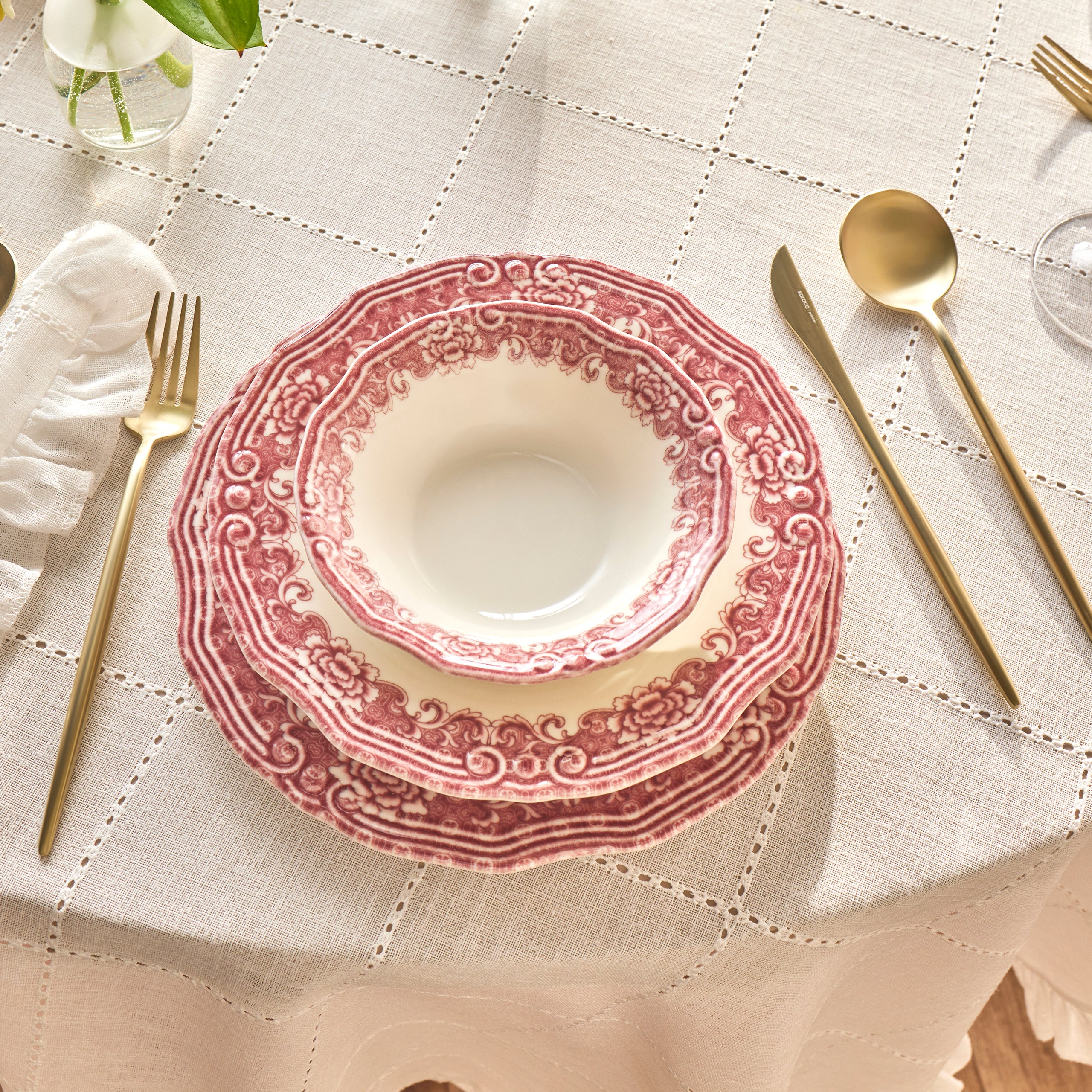 Karaca Bone China Rosie Service de Table 24 Pièces pour 6 Personnes, Multicolore - Image 25