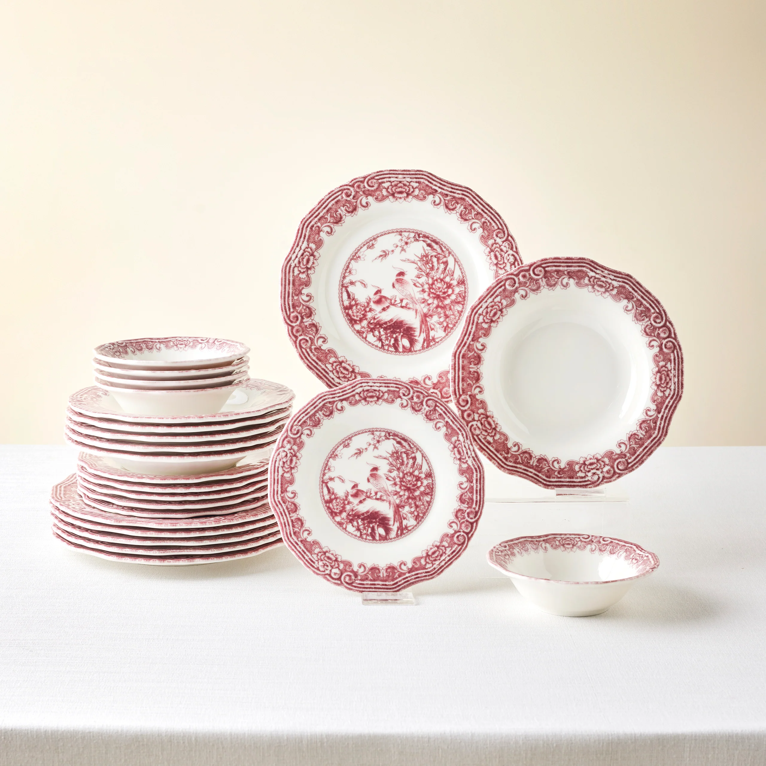 Karaca Bone China Rosie Service de Table 24 Pièces pour 6 Personnes, Multicolore - Image 26