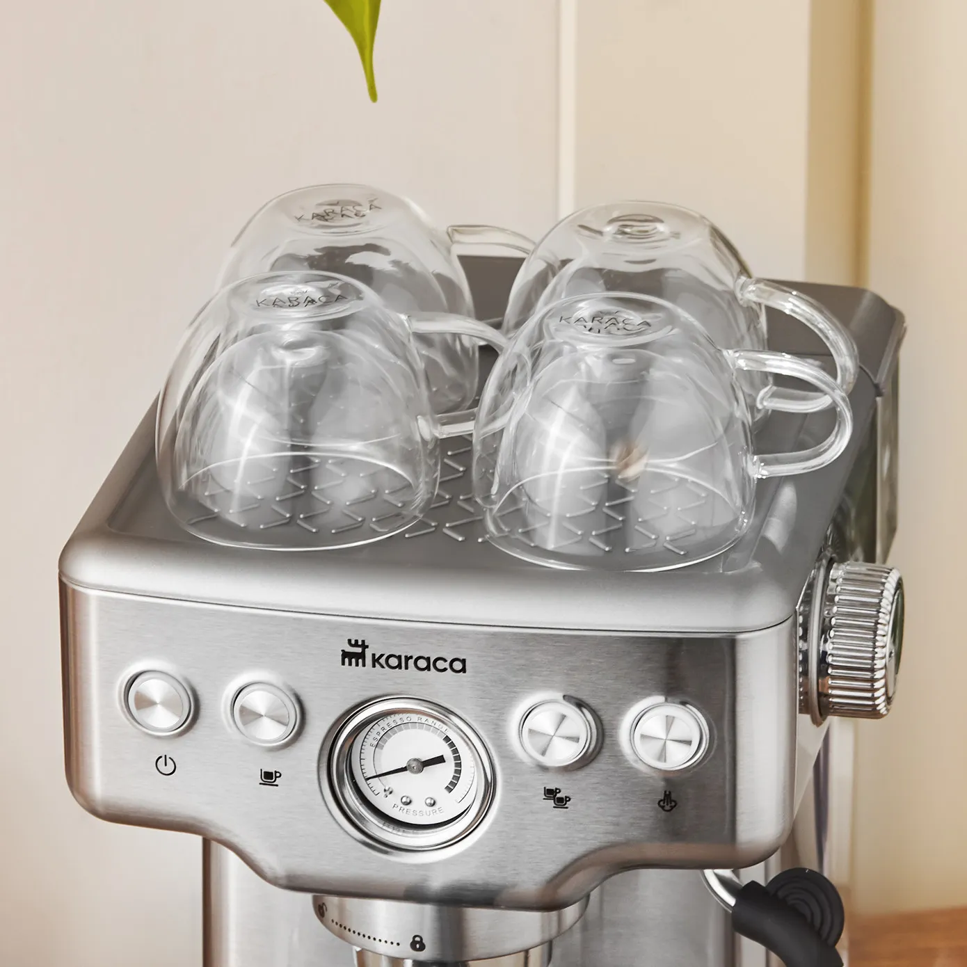 Machine à Café Karaca Coffee Art 1353 pour Espresso, Latte, Cappuccino, Americano avec Mousseur à Lait, 20 Bars de Pression, 1,8L Inox - Image 5
