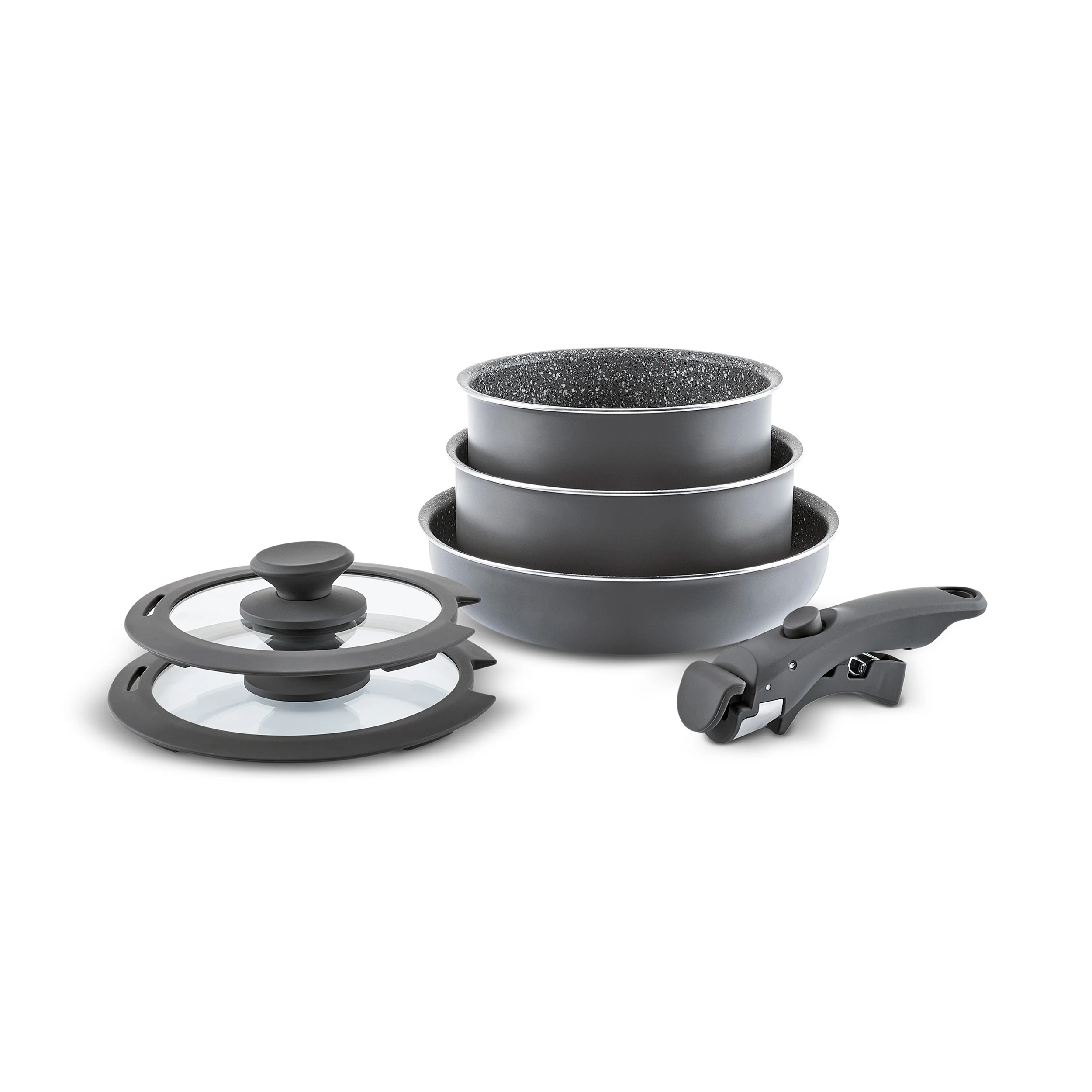Karaca Comfort Ensemble de Casseroles 6 Pièces avec Poignées Amovibles