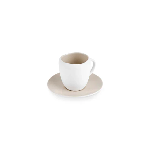 Karaca Earth Collection New Cupid Glaçure Réactive Ensemble de Tasse à Café Turc Espresso, 90 ml, 1 Personne, Beige Blanc - Image 3