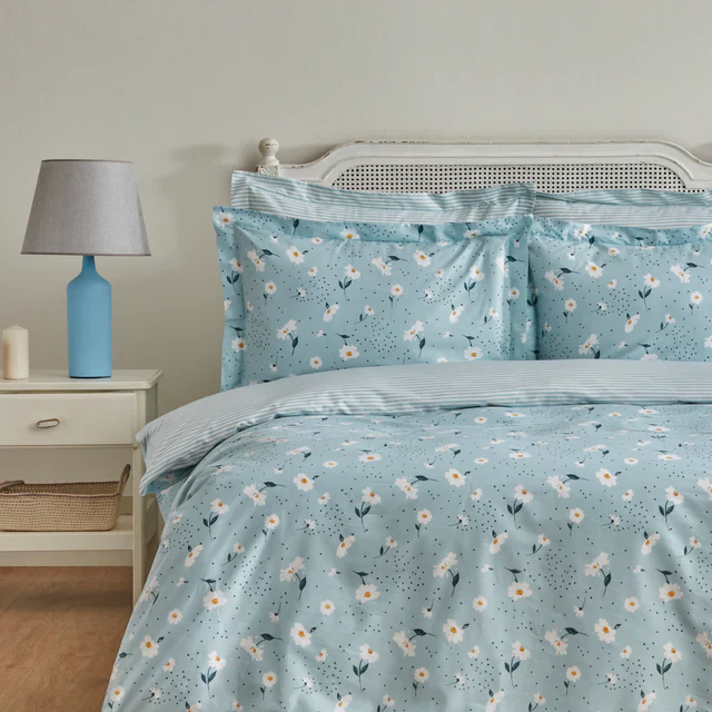 Karaca Daisy Housse de Couette 100% Coton Double Taille, Menthe - Image 2