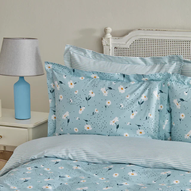 Karaca Daisy Housse de Couette 100% Coton Double Taille, Menthe - Image 4