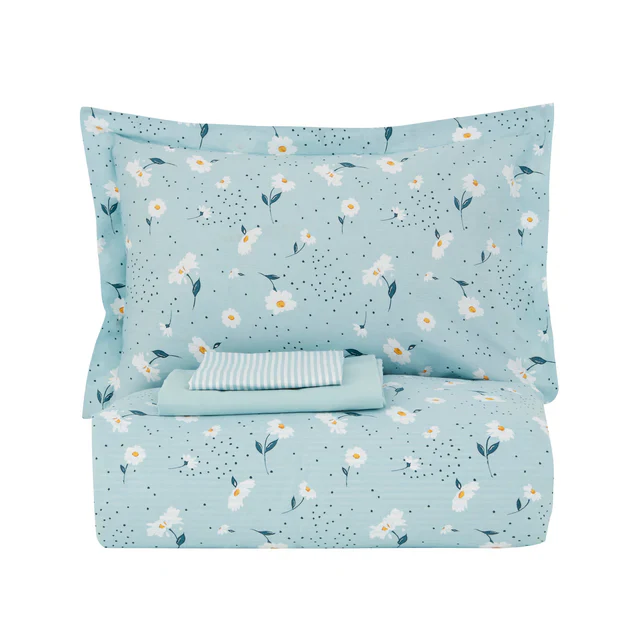 Karaca Daisy Housse de Couette 100% Coton Double Taille, Menthe - Image 6