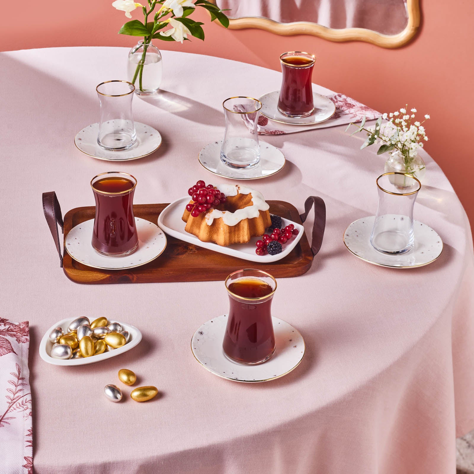 Karaca Fleur Service à thé 12 pièces pour 6 personnes - Image 2