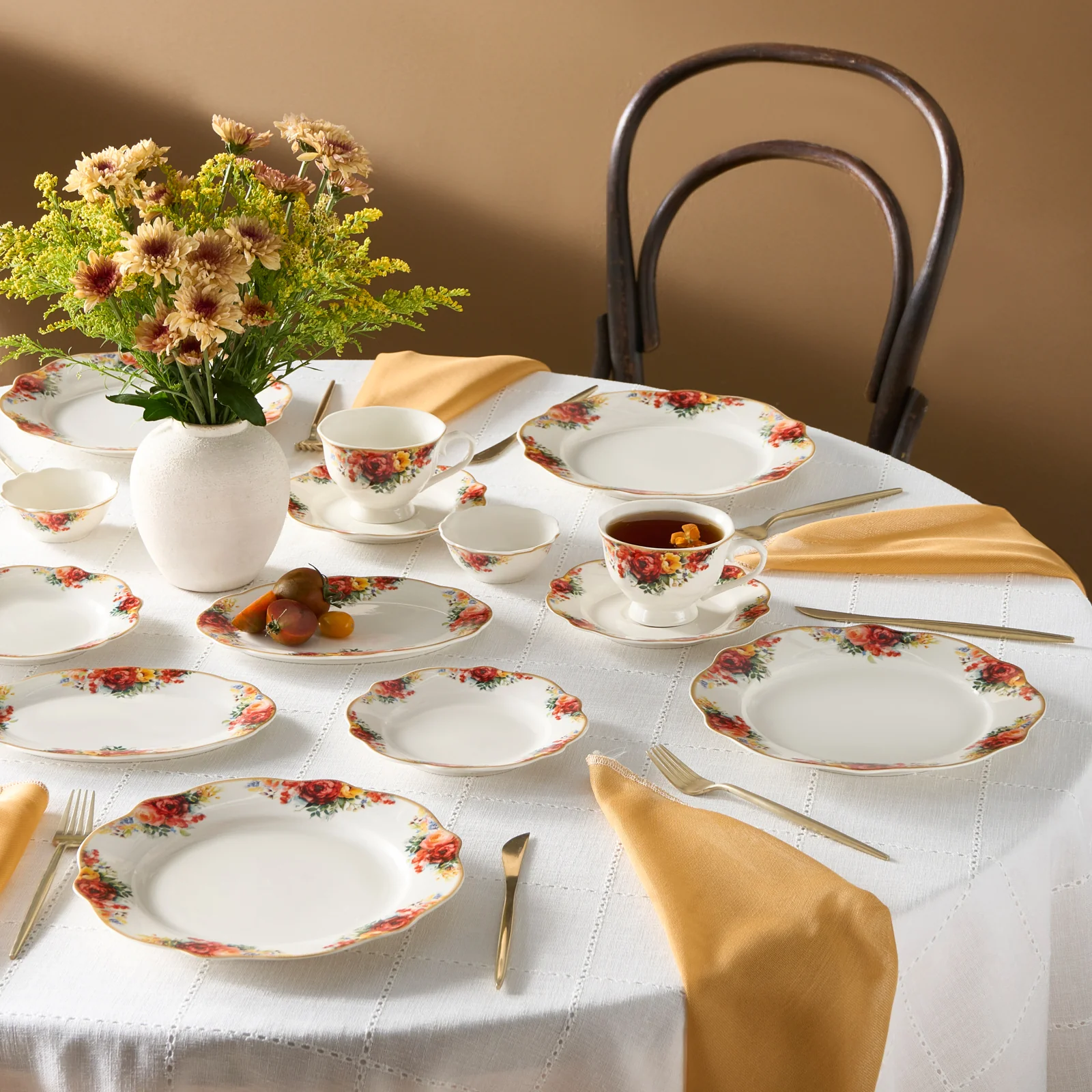 Karaca Forever Bone Amarose Service De Petit-déjeuner 26 Pièces