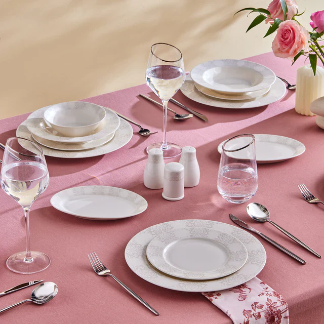 Karaca Forever Bone China New Olio – Service de Table 53 Pièces pour 12 Personnes, Blanc - Image 2