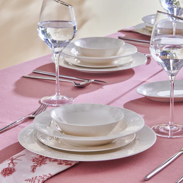 Karaca Forever Bone China New Olio – Service de Table 53 Pièces pour 12 Personnes, Blanc - Image 4