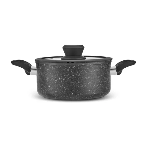 Karaca Nebula – Set De Batterie de Cuisine 7 Pièces, Granité, Induction, Noir - Image 9