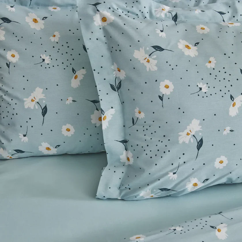 Karaca Home Daisy 100% coton ensemble de housse de couette simple, menthe - Image 4