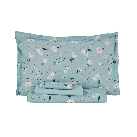 Karaca Home Daisy : Ensemble de Couvre-lit Double 100 % Coton - Mint - Image 3