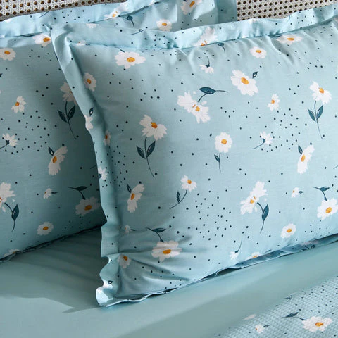 Karaca Home Daisy : Ensemble de Couvre-lit Double 100 % Coton - Mint - Image 4