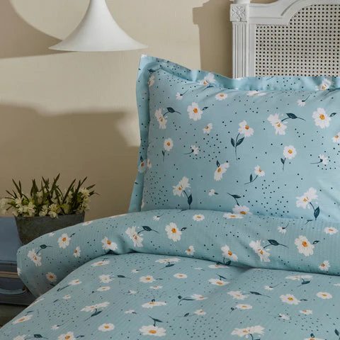 Karaca Home Daisy : Ensemble de Couvre-lit Double 100 % Coton - Mint - Image 6