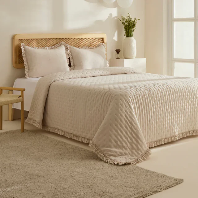 Karaca Home Fiona Ensemble Couvre-lit, Double, Beige - Image 2