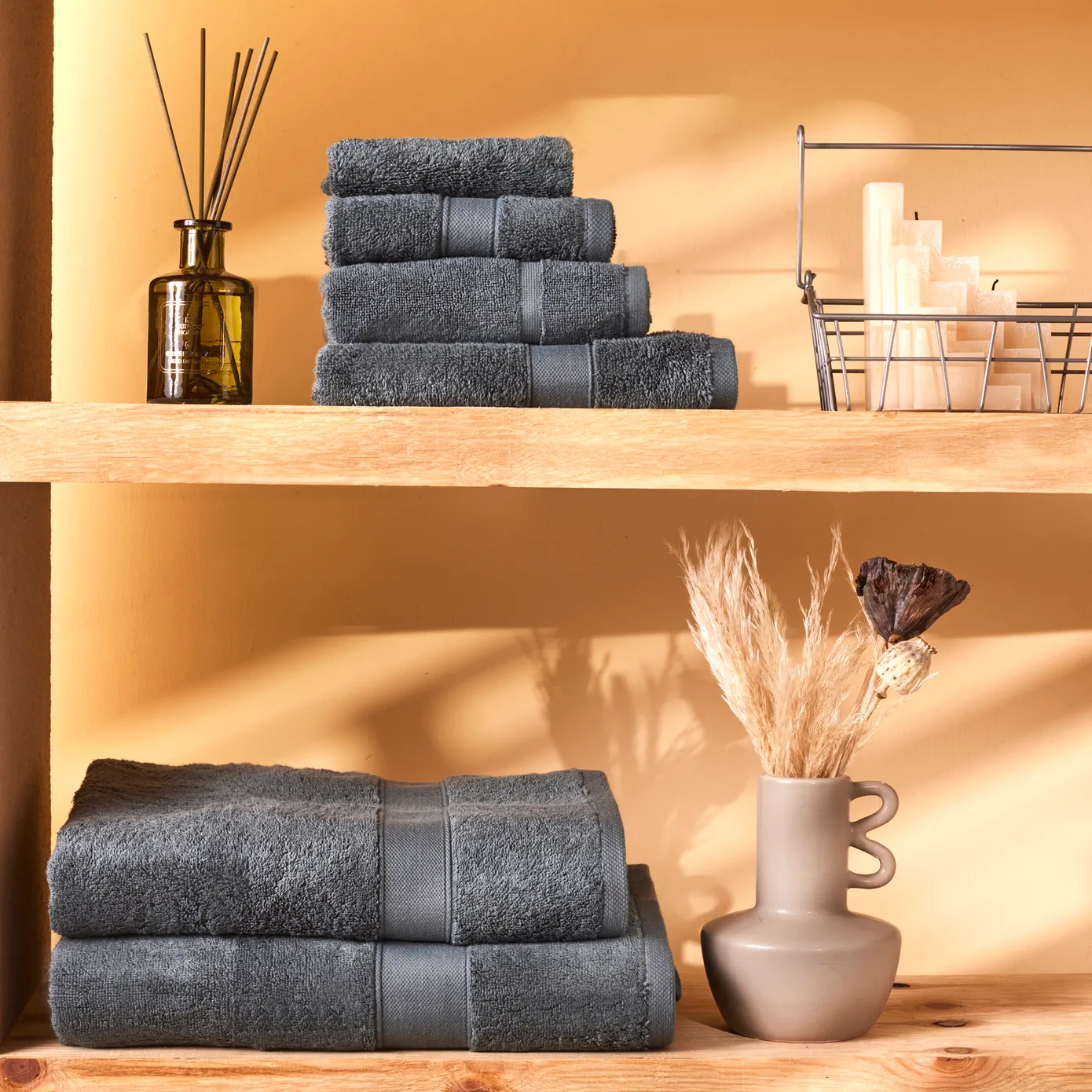 Karaca Home Joey Serviette de Douche en Coton Égyptien, 70 cm x 140 cm, Teal - Image 3