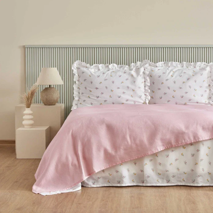 Karaca Home Lidya Ensemble de Plaid 100% Coton Double Taille Poudré - Image 3