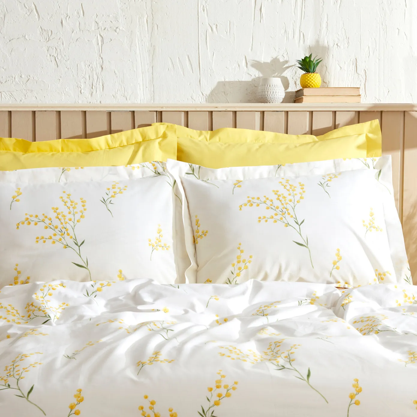 Karaca Home Loretta Ensemble de housse de couette individuelle en 100% coton jaune - Image 3