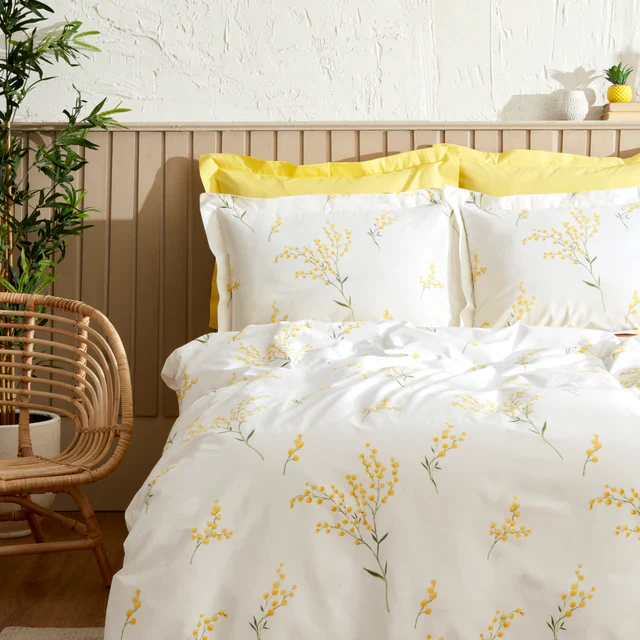 Karaca Home Loretta Housse de Couette 100% Coton Double Taille Jaune - Image 2